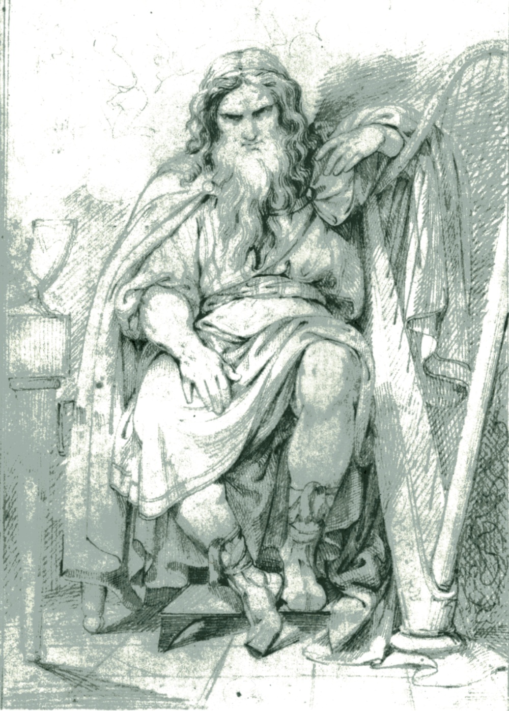 Carl Wahlbom (1810-1858), "Bragi". Public domain.
