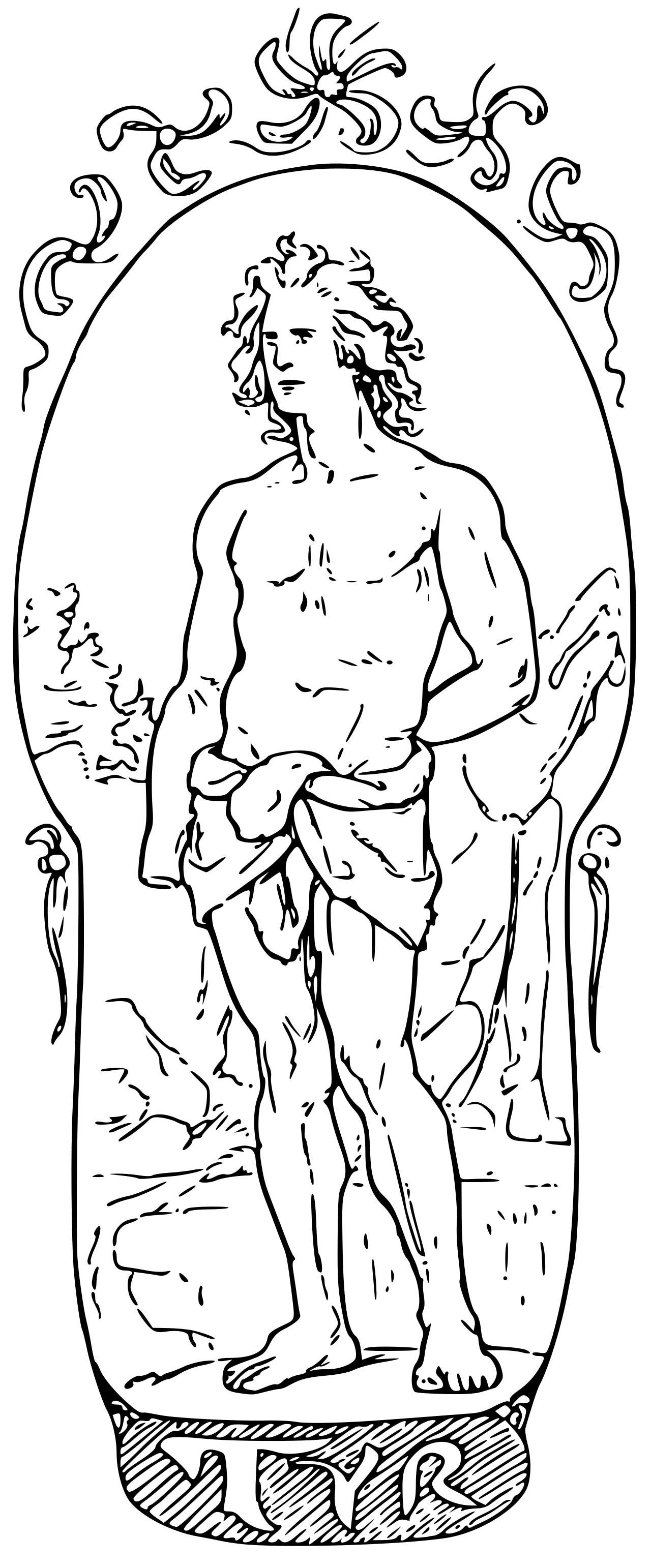 Lorenz Frølich (1820-1908), Tyr, ca. 1895. Public domain.
