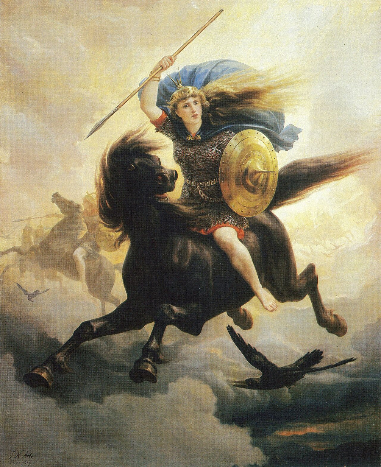 Peter Nicolai Arbo (1831-1892), "The Valkyrie", oil 1869. Nasjonalmuseet, Oslo. Public domain.